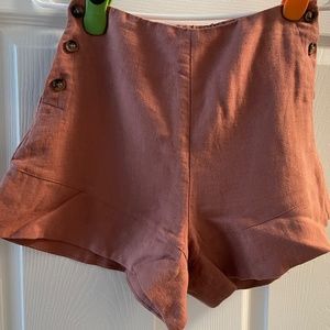 Lost & Wander Hip Button Fest Shorts, Cognac XS